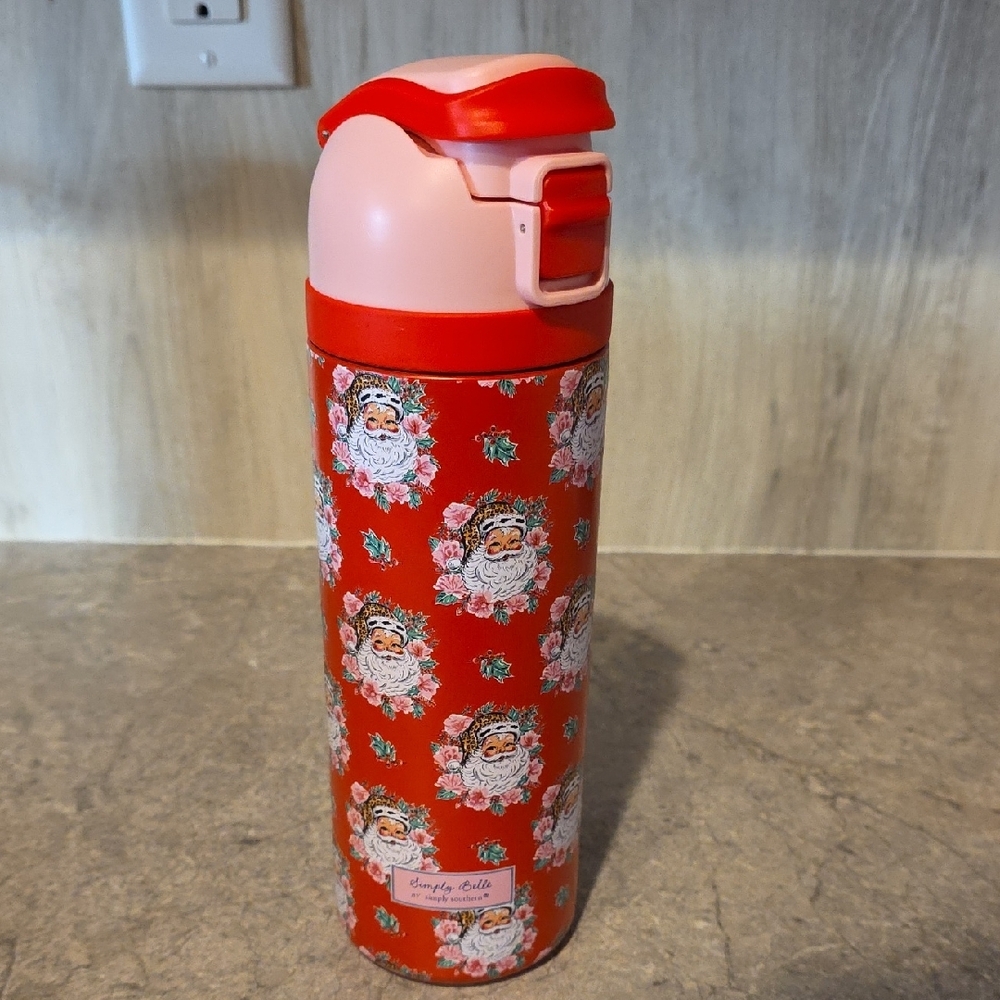 (J63) Simply Southern Red and Pink Floral Themo 24 Oz